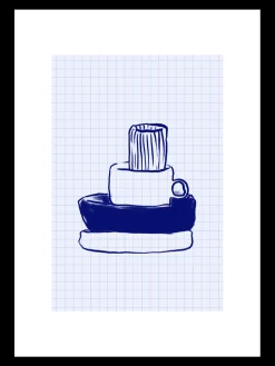 Søstrene Grene Schweiz Rahmen Und Poster<Poster Køkkenkunst Blau A3