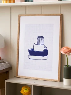 Søstrene Grene Schweiz Rahmen Und Poster<Poster Køkkenkunst Blau A3