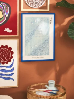 Søstrene Grene Schweiz Rahmen Und Poster<Poster Woodblock Print Blue A3